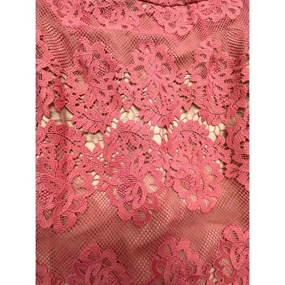 Antonio Melani Dress Womens Size 8 Coral Lace Sheath Sleeveless Zip Lined - Picture 3 of 9